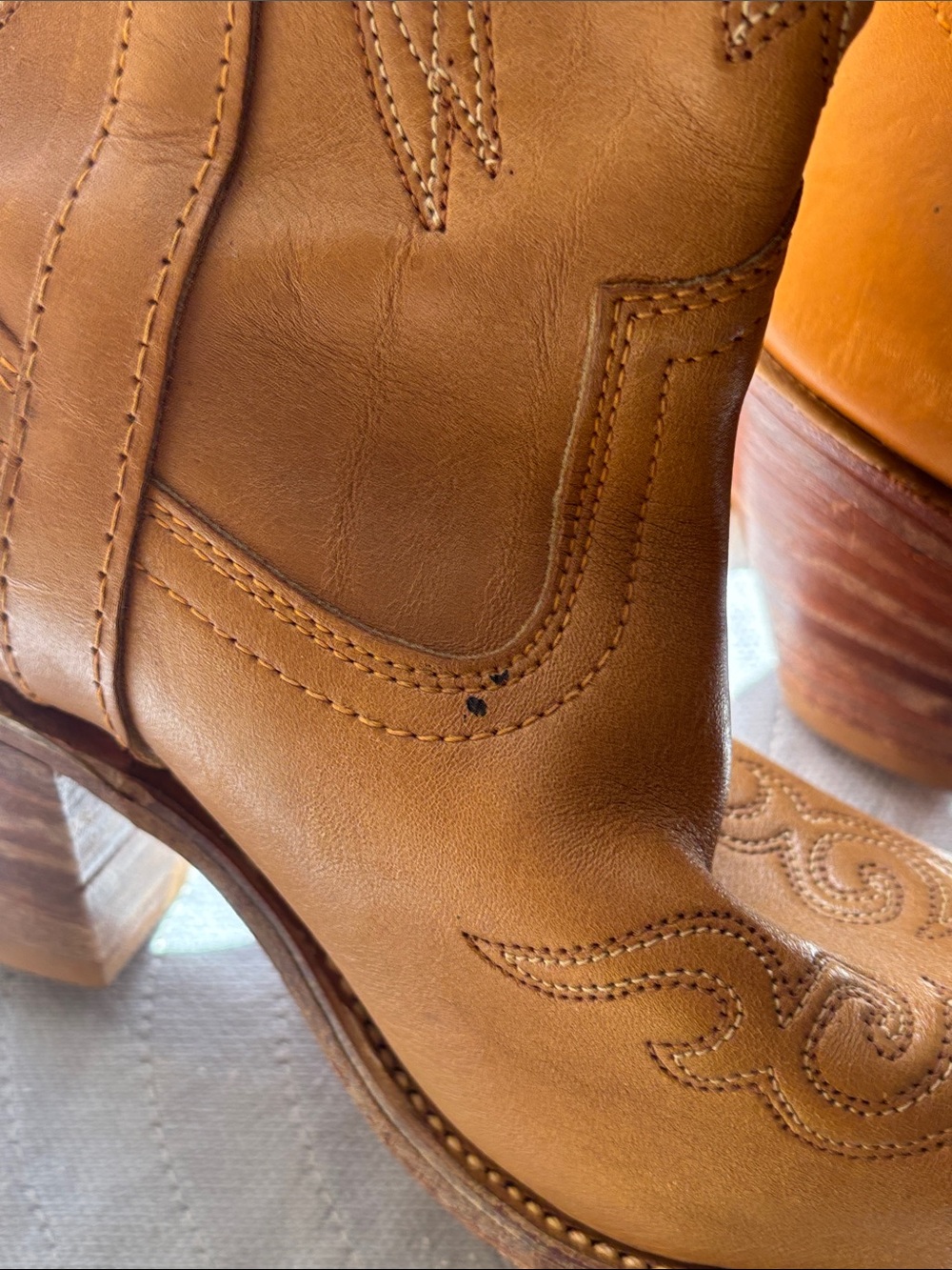 vintage Miss Capezio eagle inlay leather cowboy boots Size 8.5 M - Picture 3 of 10
